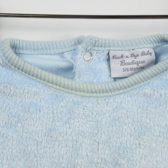 Pale blue long pile fleece sleep/play suit - Picture 4 of 5